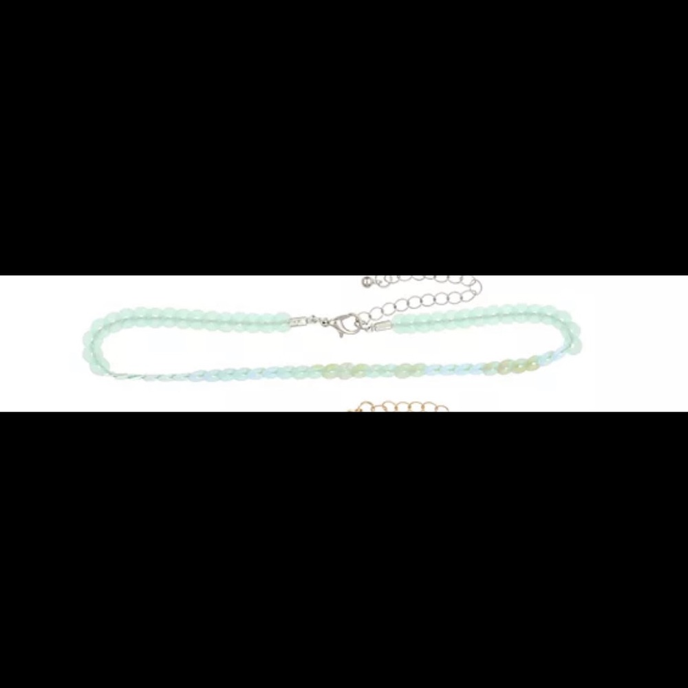 Light Blue/Purple/Light Green iridescent sequin choker